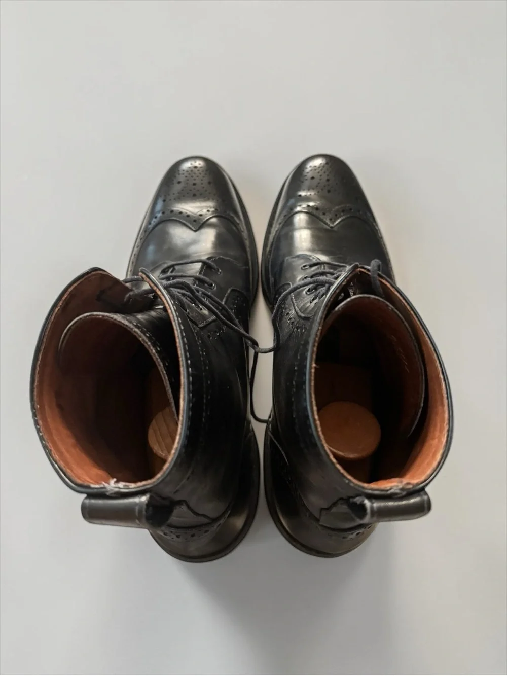 Allen Edmonds Black Leather Wingtip Brogue Boots Size 13 B Dainite Sole